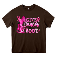 Chocolate Brown give cancer the boot Heavy Core Tee - RanaPortraitStore