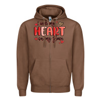 Chestnut i wear my heart on my sleeve Zipper Hoodie - MaliasSmallBusiness