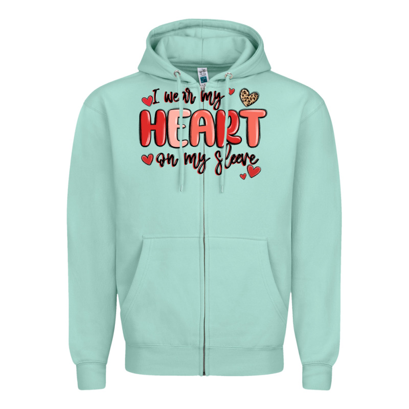 I Wear My Heart On My Sleeve Zipper Hoodie by MaliasSmallBusiness | Teevron
