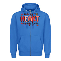 True Royal i wear my heart on my sleeve Zipper Hoodie - MaliasSmallBusiness