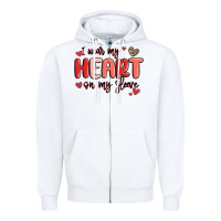 White i wear my heart on my sleeve Zipper Hoodie - MaliasSmallBusiness