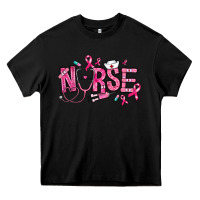 Black breast cancer nurse Heavy Core Tee - RanaPortraitStore