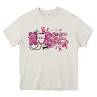 Cream breast cancer nurse Heavy Core Tee - RanaPortraitStore