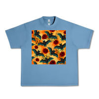 Pebble Blue halloween bat and roses seamless pattern Urban Heavy Tee - BundleAndBundleShop