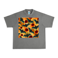 Tornado halloween bat and roses seamless pattern Urban Heavy Tee - BundleAndBundleShop