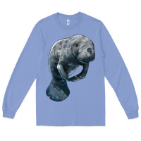 Colony Blue Manatee Illustrations Long Sleeve Tee - LillyAllenDesigns
