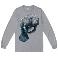 Heather Grey Manatee Illustrations Long Sleeve Tee - LillyAllenDesigns