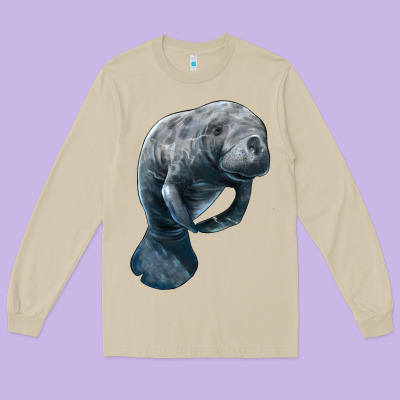 Manatee Illustrations Long Sleeve Tee Designed By Lillyallendesigns