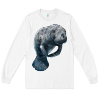 White Manatee Illustrations Long Sleeve Tee - LillyAllenDesigns