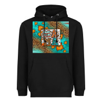 Black Fall Autumn Leopard Serape Mama Heavyweight Hoodie - LillyAllenDesigns