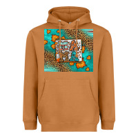 Meerkat Fall Autumn Leopard Serape Mama Heavyweight Hoodie - LillyAllenDesigns