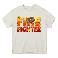 Cream firefighter Heavy Core Tee - texasbilliewilder
