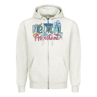 Oatmeal Heather medical assistant nurse Zipper Hoodie - MaliasSmallBusiness
