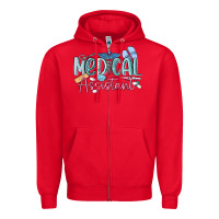 Red medical assistant nurse Zipper Hoodie - MaliasSmallBusiness