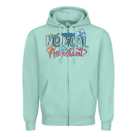 Seafoam medical assistant nurse Zipper Hoodie - MaliasSmallBusiness