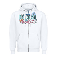 White medical assistant nurse Zipper Hoodie - MaliasSmallBusiness