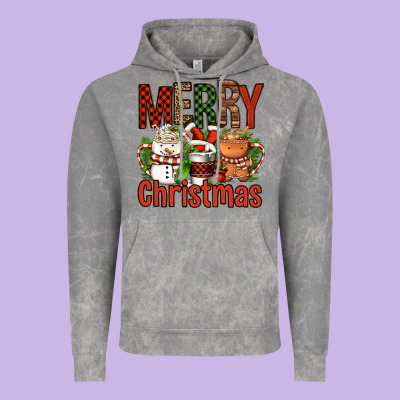 Merry Christmas Coffee Cups Vintage Hoodie Designed By Fadigitalartstudio