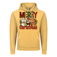 Vintage Mustard Merry Christmas Coffee Cups Vintage Hoodie - FaDigitalArtStudio