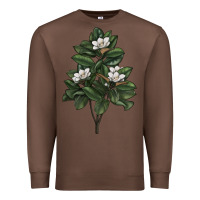 Chestnut Magnolia Flower Illustrations Premium Sweatshirt - LillyAllenDesigns