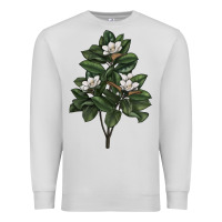 Dove Grey Magnolia Flower Illustrations Premium Sweatshirt - LillyAllenDesigns