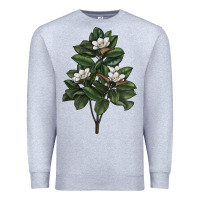 Heather Grey Magnolia Flower Illustrations Premium Sweatshirt - LillyAllenDesigns