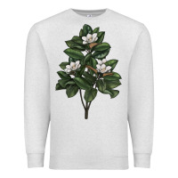 Oatmeal Heather Magnolia Flower Illustrations Premium Sweatshirt - LillyAllenDesigns