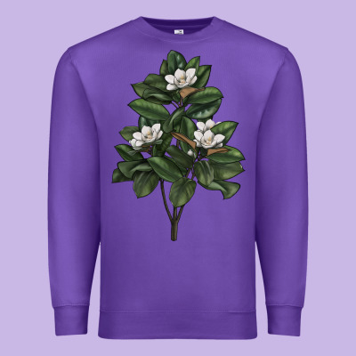 Magnolia Flower Illustrations Premium Sweatshirt Designed By Lillyallendesigns