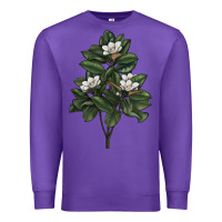 Purple Magnolia Flower Illustrations Premium Sweatshirt - LillyAllenDesigns