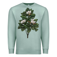 Seafoam Magnolia Flower Illustrations Premium Sweatshirt - LillyAllenDesigns