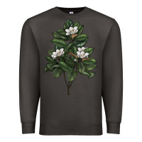 Smoke Magnolia Flower Illustrations Premium Sweatshirt - LillyAllenDesigns
