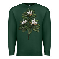 Sports Green Magnolia Flower Illustrations Premium Sweatshirt - LillyAllenDesigns
