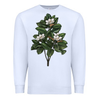 White Magnolia Flower Illustrations Premium Sweatshirt - LillyAllenDesigns
