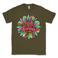 Army Green hello spring sunflower Classic Tee - Artiststas