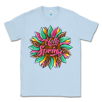 Dusty Blue hello spring sunflower Classic Tee - Artiststas