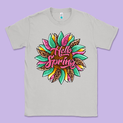 Hello Spring Sunflower Classic Tee Designed By Artiststas