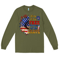 Army Green home of the free because of the brave Long Sleeve Tee - NancyCooperArtShop