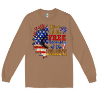 Toasted Coconut home of the free because of the brave Long Sleeve Tee - NancyCooperArtShop