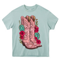 Arona floral cowgirl boots Heavy Core Tee - texasbilliewilder