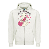 Oatmeal Heather will you be my boo Zipper Hoodie - MaliasSmallBusiness