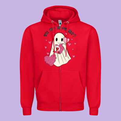 Will You Be My Boo Zipper Hoodie Designed By Maliassmallbusiness
