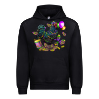 Black mardi gras chicken Urban Hoodie - CowGirlArtShop
