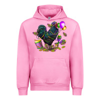 Fuchsia Pink mardi gras chicken Urban Hoodie - CowGirlArtShop