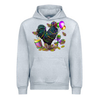 Heather Grey mardi gras chicken Urban Hoodie - CowGirlArtShop