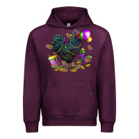 Mauve Wine mardi gras chicken Urban Hoodie - CowGirlArtShop