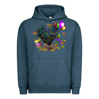 Pigment Midnight Navy mardi gras chicken Urban Hoodie - CowGirlArtShop