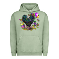 Pigment Oil Green mardi gras chicken Urban Hoodie - CowGirlArtShop
