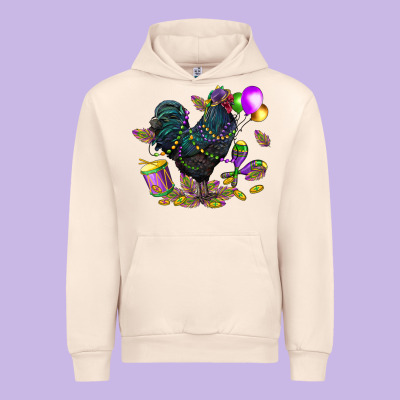 Mardi Gras Chicken Urban Hoodie Designed By Cowgirlartshop