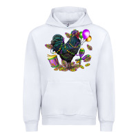 White mardi gras chicken Urban Hoodie - CowGirlArtShop