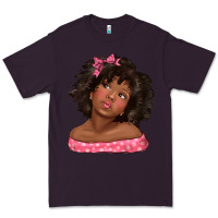 Plum afro black girlchild kiss with bow Premium Tee - texasbilliewilder
