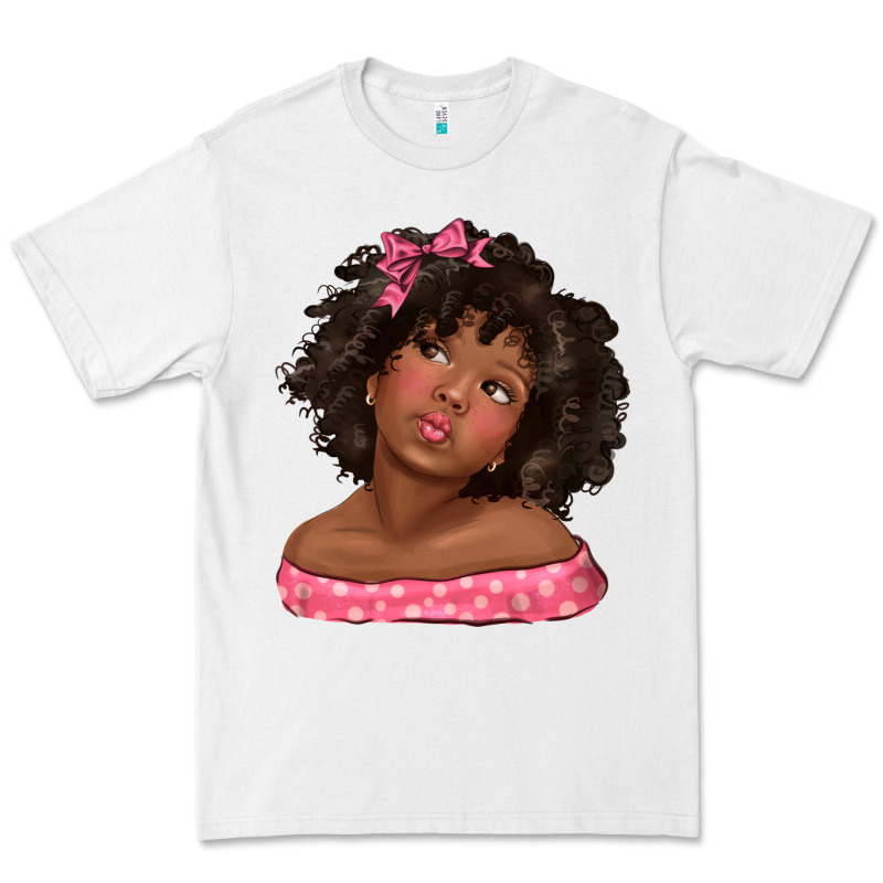 Afro Black Girlchild Kiss With Bow Premium Tee by texasbilliewilder | Teevron